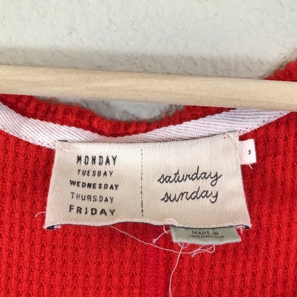 Anthropologie Saturday Sunday Thermal V Neck Top - Picture 7 of 8